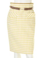 チェックツイードスカート/ピンク