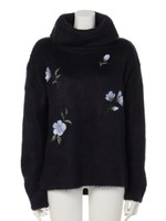 【chille anap】花刺繍タートルネックプルオーバー/L.BEG
