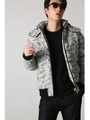 【AZUL by moussy】ニットJQDカモフラ中綿ブルゾン/GRY