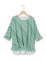 アシメボーダードルマンプルオーバー/グリーン(322)