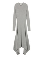 イレギュラーヘムリブニットワンピース/ブラック