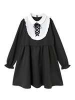 フロントスピンドルワンピース/ブラック