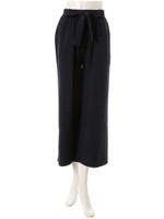 フロントリボンストライプガウチョパンツ/グレー