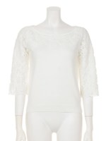 レース透けニット/ピンク