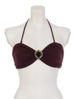 ブローチ付きねじりブラ/レッド