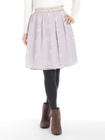 シフォン花プリントリバーシブルスカート/ピンク