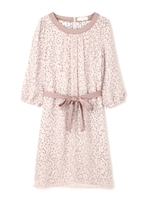 ◆大きいサイズ◆幾何ＰＴ２枚重ねワンピース/ネイビー(120)