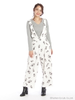 花柄オールインワン/クロ