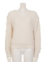 ケーブルモールニットP/O/WHT