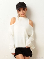 ショルダーアウトニット/ブラック