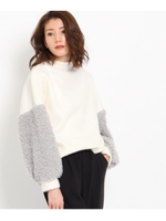 ファー切り替えボリュームニットソー/グレー(012)