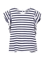 STRIPED RUFFLE SLEEBE TOP/ホワイト
