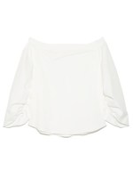 オフショルギャザーブラウス/WHT