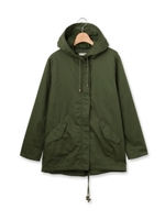 ◆フーデッド比翼ミリタリージャケット/ブルー系(094)