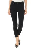 【AZUL by moussy】裏起毛スムースタッチカラースキニー/BLK