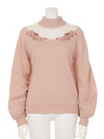 【chille anap】チュール切替ニットトップス/PK