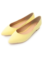 ◆ポインテッドトゥフラットパンプス/レモンイエロー(031)