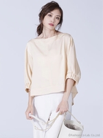 ギャザースリーブブラウス/モカ