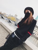 袖ラインドルマンニット/ホワイト