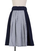 【F i.n.t】フロント切替タックスカート/NAVY