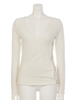 サイドリングカシュクールトップス/ベージュ