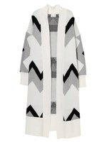 【店頭人気】ジオメジャガードニットカーデ/WHITE