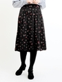 ♪小花柄タックスカート/ブラック柄