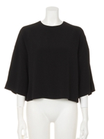 [GREED]VISCOSE BACK SATIN Short Blouse/BLACK