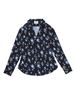 paint flower shirt/BLACK