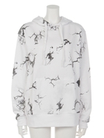 【ANAP】ひび割れ柄プルパーカー/BK