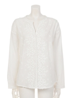 【chille anap】お花デザインスキッパーシャツ/WH