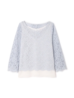 ストレッチレースブラウス/ホワイト(030)