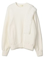 フリルスウェットシャツ/O/WHT