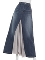 ブルーブラックデニムマキシスカート/ブルー系