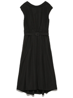 ベルト付きタックワンピース/BLK