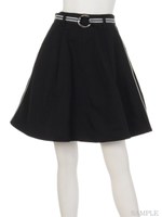 メッシュラインスカート/ブラック