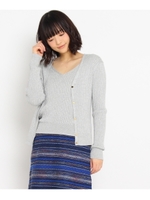 ラメニットVネックカーディガン/ライトベージュ(051)