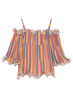 変形ストライプトップス/BLU