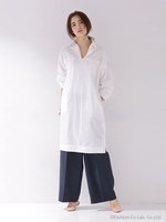 Wポケットミリタリーワイドワンピース/ホワイト