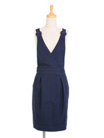 【F i.n.t】カシュクールデニムジャンパースカート/BLACK