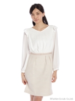 ツイードドッキングワンピース/グレー