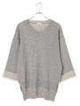 レースポイントスリーブニットチュニック/杢グレー