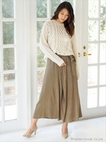 レーヨン平 フレアースカンツ/ベージュ