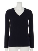 【洗える】テレコVネックCS/オフホワイト