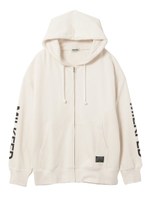 SLEEVE LOGO BIG SWEAT ZIP HOODIE/ベージュ