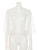[GREED]FLORET EMBROIDERY Blouse(6分袖)/WHITE