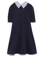 カラーAラインパフスリーブワンピース/BLK