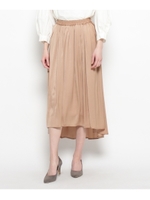 サテンイレギュラーヘムスカート/ライトベージュ(051)