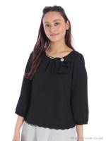 ジョーゼットサイドリボン7分BL 3/クロ