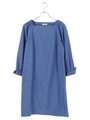 スクエアネックサックワンピース/ライトブルー